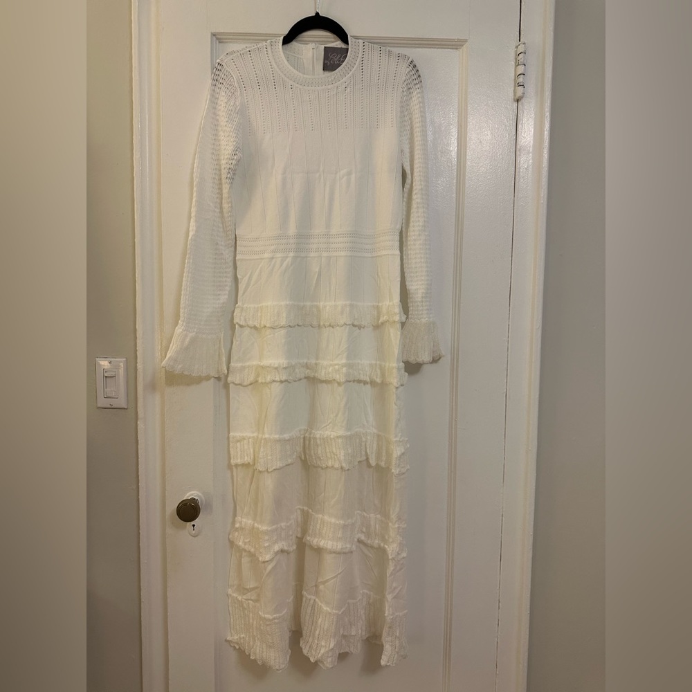 Brand New White Lela Rose knit dress, size L